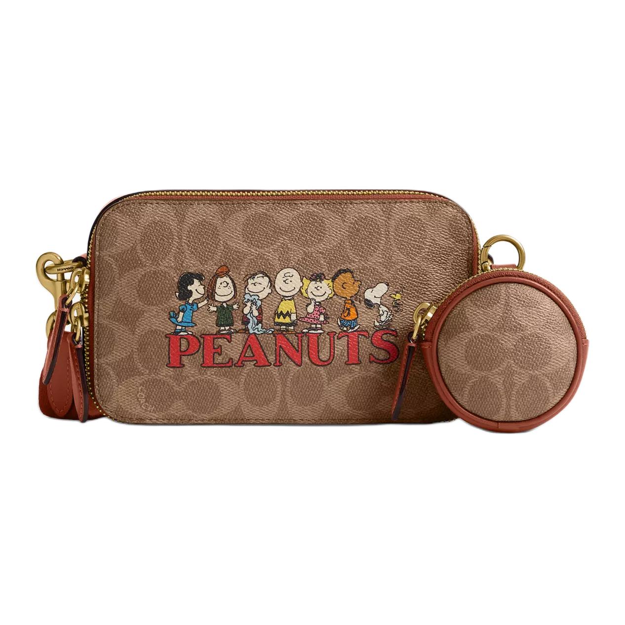 

Coach X Peanuts Snoopy Collaboration Signature Charter 19 Logo Print Zipper Closure Coated Canvas Clutch Crossbody Bag Small Women bags CBP08-S2Q Basic Set (Bag+Dust Bag)