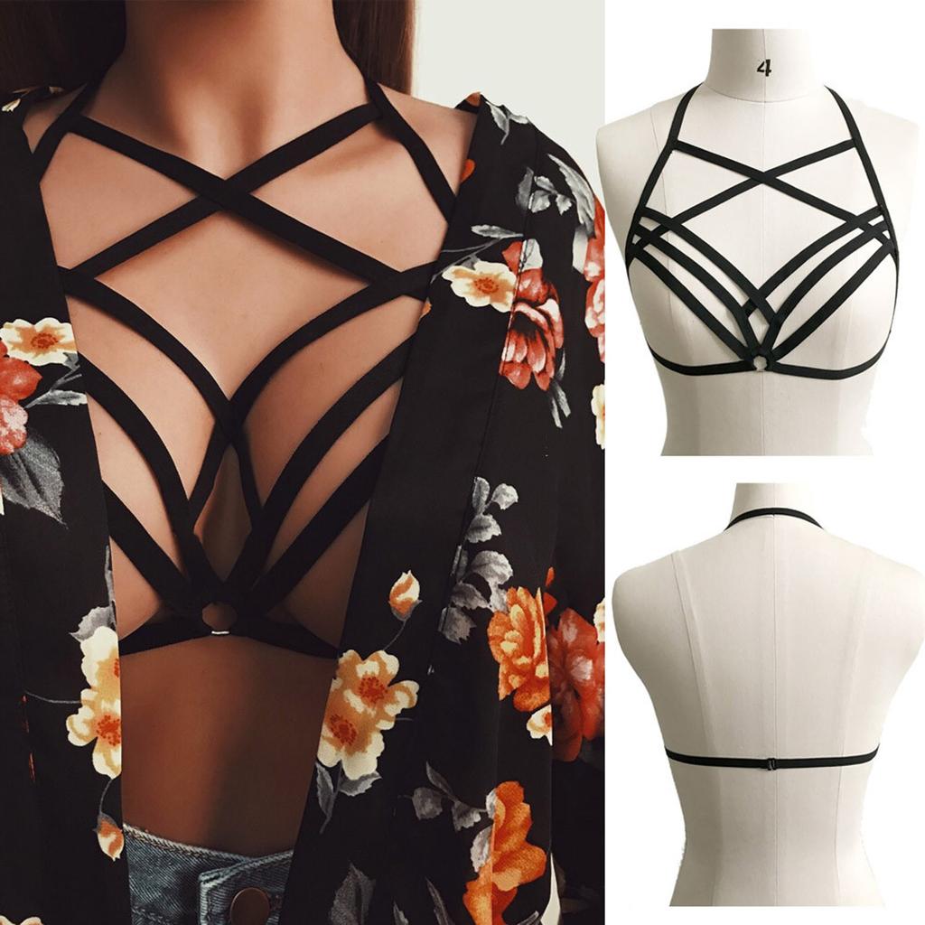 Top bustier con reggiseno a fascia elastica con fasciatura per reggiseno a gabbia elastica da donna sexy
