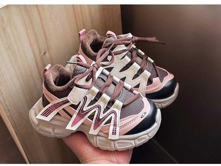 Kids' Fleece-Lined Sports Shoes 2025: New Autumn/Winter Soft-Soled Running Shoes for Boys & Versatile Casual Dad Shoes for Girls