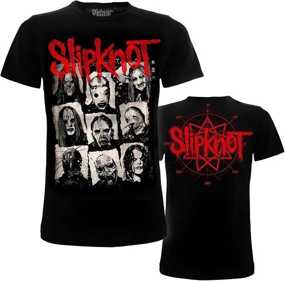 SLIPKNOT T-Shirt T-Shirt T-Shirt DOUBLE PRINT Logo MASKS Punk Rock OFFICIAL S