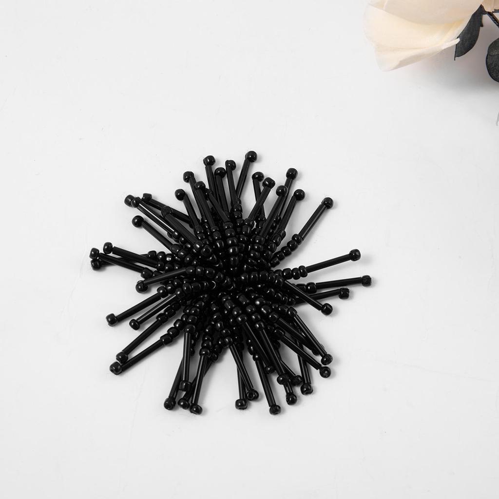 Versatile Black Firework Tassel Flower Hair Clip & Earring Material for DIY Weaving and Beading.