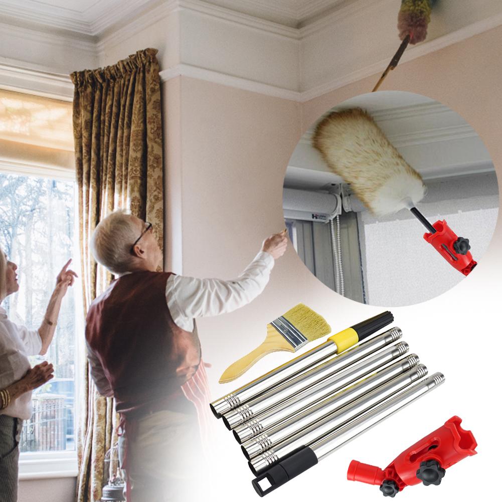 Multi-Angle Paint Brush Extension Handle Retractable Extension Pole Attachments Removable Wall Painting Rods for High Ceiling