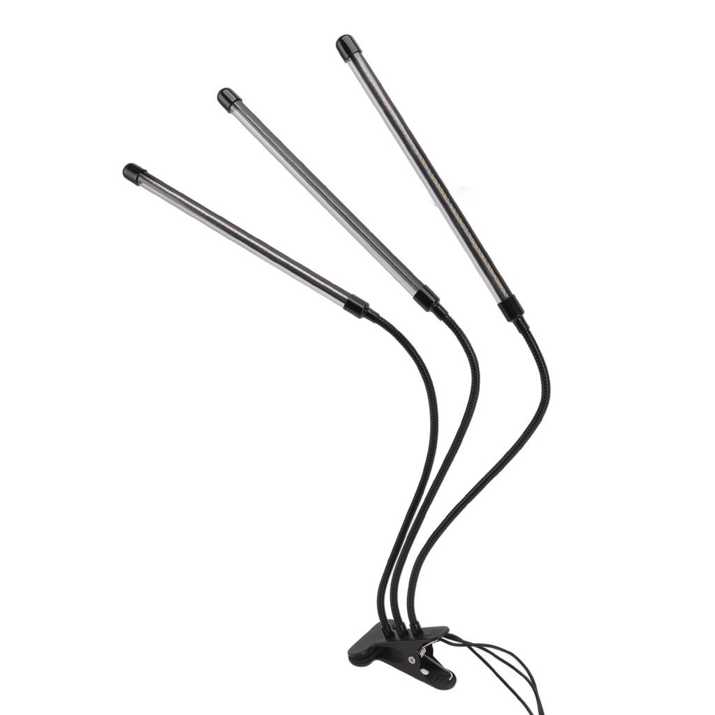 3 Head Clip Plant Light Full Spectrum Red White Warm Light 10 Level Dimmable USB LED Plant Growing