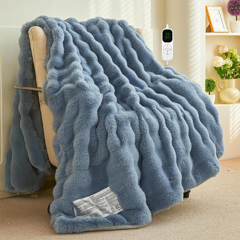 Electric Heating Blanket Bubble Rabbit Fur Electric Blanket Warm Up Heating Blanket Zero Magnetic