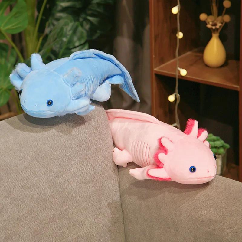 45cm Cute Salamander Plush Toy Simulating Dinosaur Stuffed Doll Kawaii Mexican Salamander Animal Doll