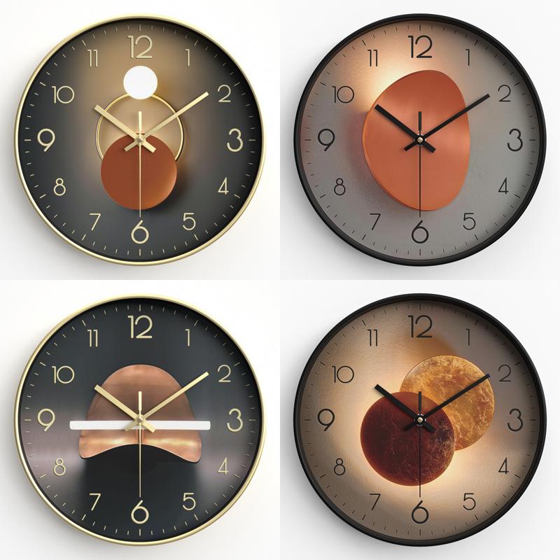 Light Luxury Living Room Bedroom Clock Creative Fashion Clock Silent Simple Quartz Clock Wall Clock 25CM