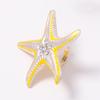 Fashionable Creative Gradient Large Starfish Rings for Women Men Beach Sparking Rhinestone Adjustable Rings Jewelry Accessories