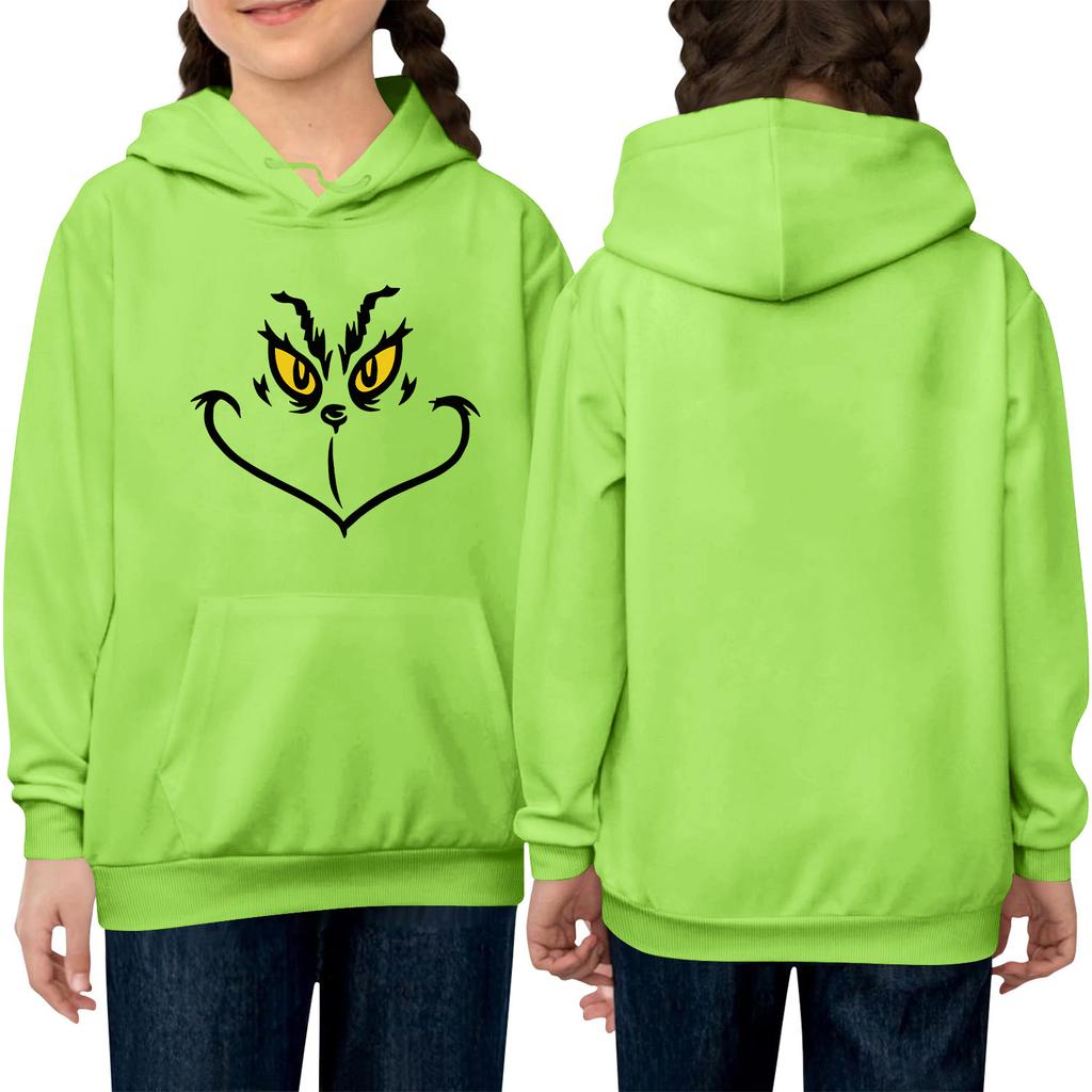 Children's Long-sleeved Loose-fitting Pullover Hoodie With Drawstring And Solid Color