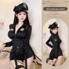 Women's Sexy Nightclub Motorcycle Police Cosplay Lingerie with Double Zipper & Open Crotch Design