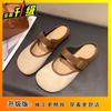 French retro lightweight simple wind slippers summer 2025 new bag head wear lazy shoes women