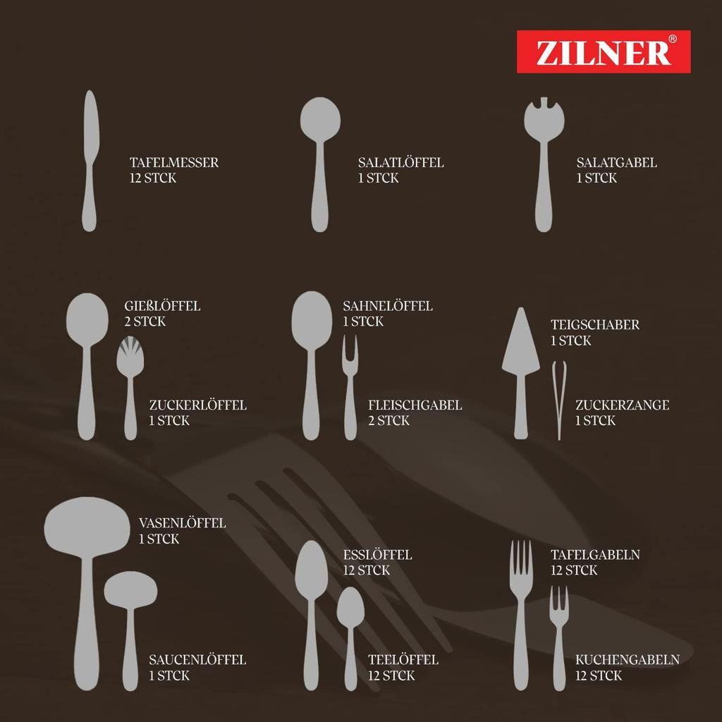 Cutlery Set 72 Pcs. Zilner Zl-6505 Gloss