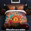 Manchester United Dizaino Lovos Patalynės Komplektas 1 Antklodės Užvalkalas + 2 Pagalvių Užvalkalai Minkšti Kvėpuojantys Namų Ūkio Lovos Lino Gaminiai