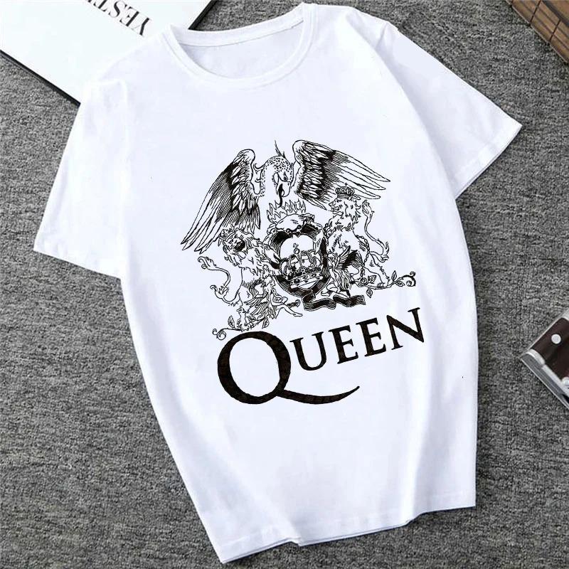 Freddie The Queen Tričko Bílé Módní Dámská Trička Harajuku Kawaii Oblečení Krátký Rukáv Letní Tričko Ležérní Dámský Top O-výstřih