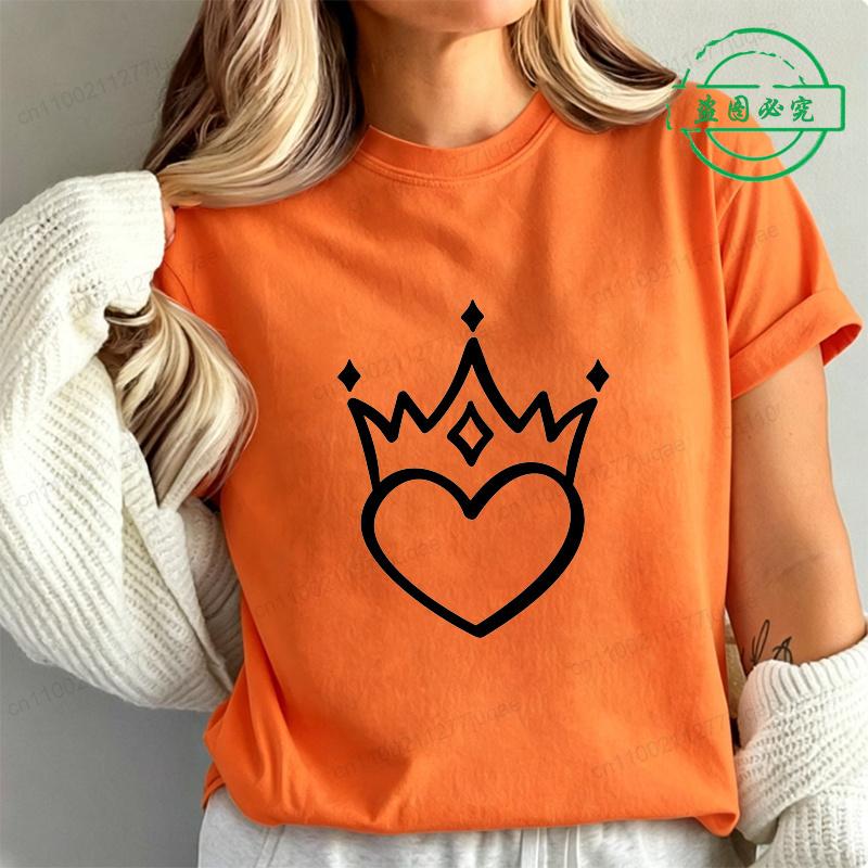 Women s Heart Queen T-shirt Queen of Hearts Graphic Tee Love Print Short Sleeve Casual Birthday Valentine s Day Tops Lover Gift 4XL