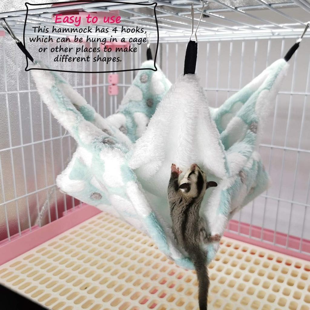 Double Layered Hamster Cage Sleeping Hammock Print Guinea Pig Clothes Bed Rodent Hammock Cage Little House