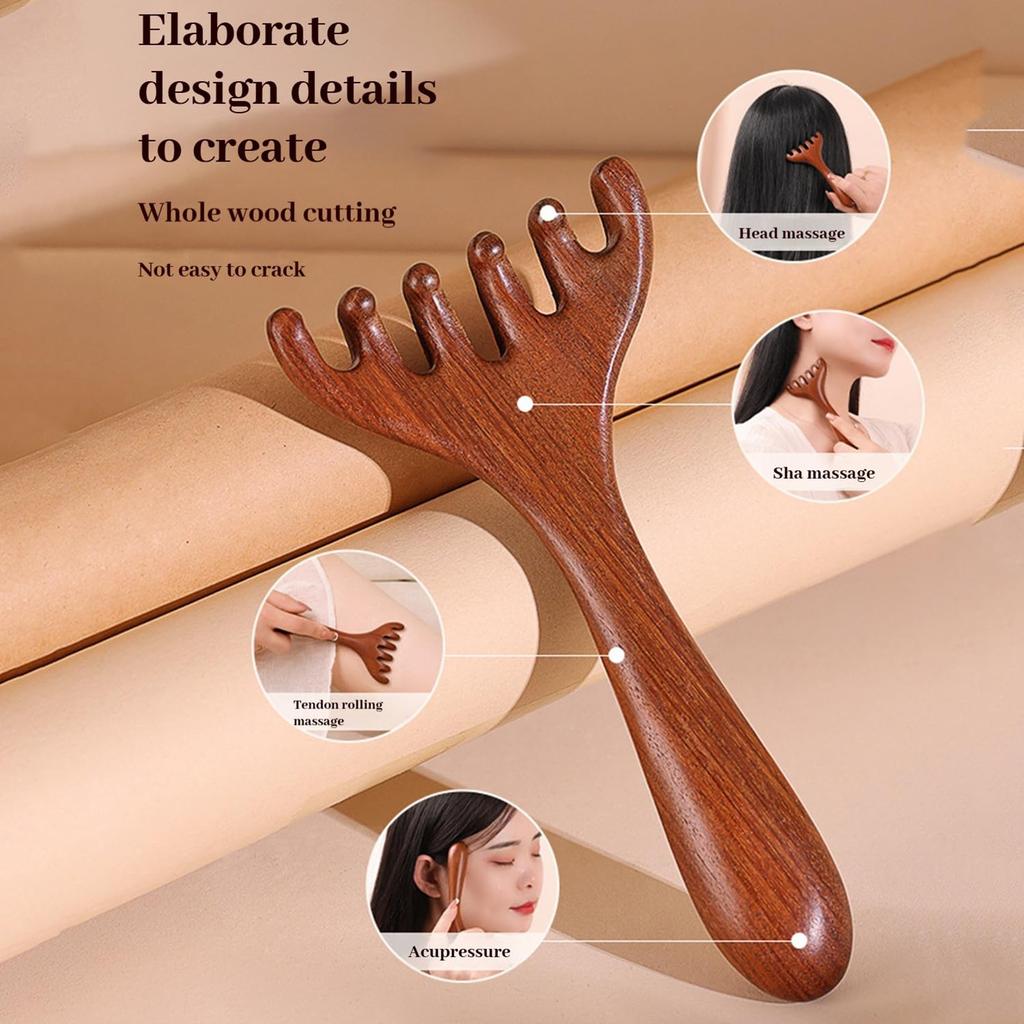Hölzerner Kopfhaut-Massagekamm, Ein beruhigendes Kopfhaut-Massagegerät, geeignet für alle Hauttypen