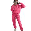 1116 Yama European and American popular casual hooded long-sleeved pocket sweater solid color sports suit two-piece set