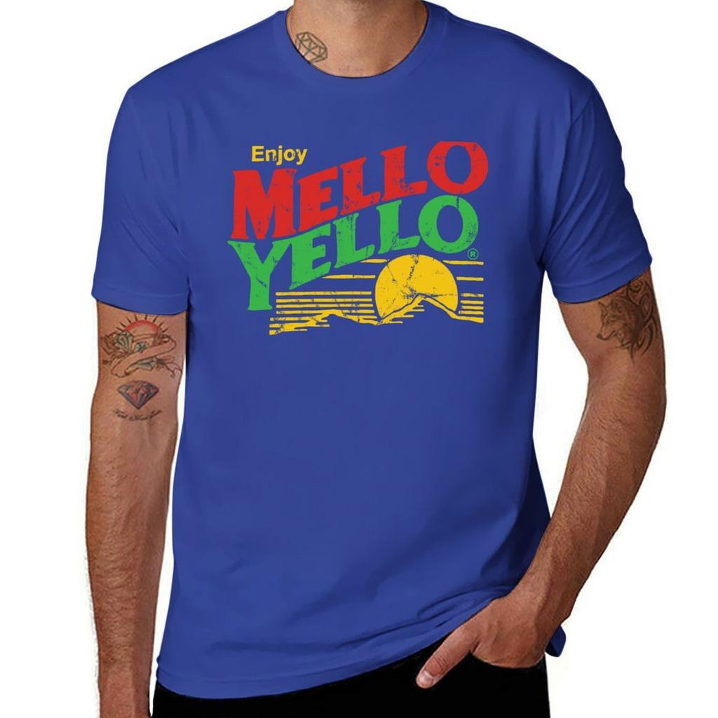 Enjoy Mello Yello vintage TShirt oversized t shirt boys animal print funny gifts cotton man tshirts mens t shirts