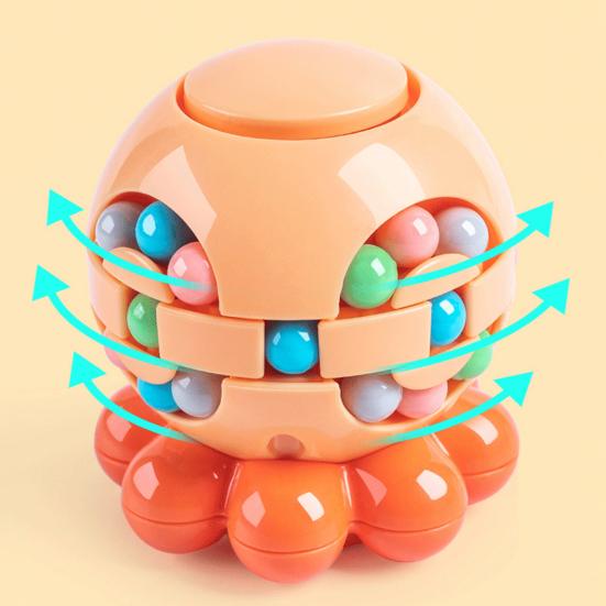 Cube Toy Smooth Rotation Stress Relief Fidget Toy Fall-Resistant Octopus Shape Sensory Fidget Gadget Kids Puzzle Cube Toy