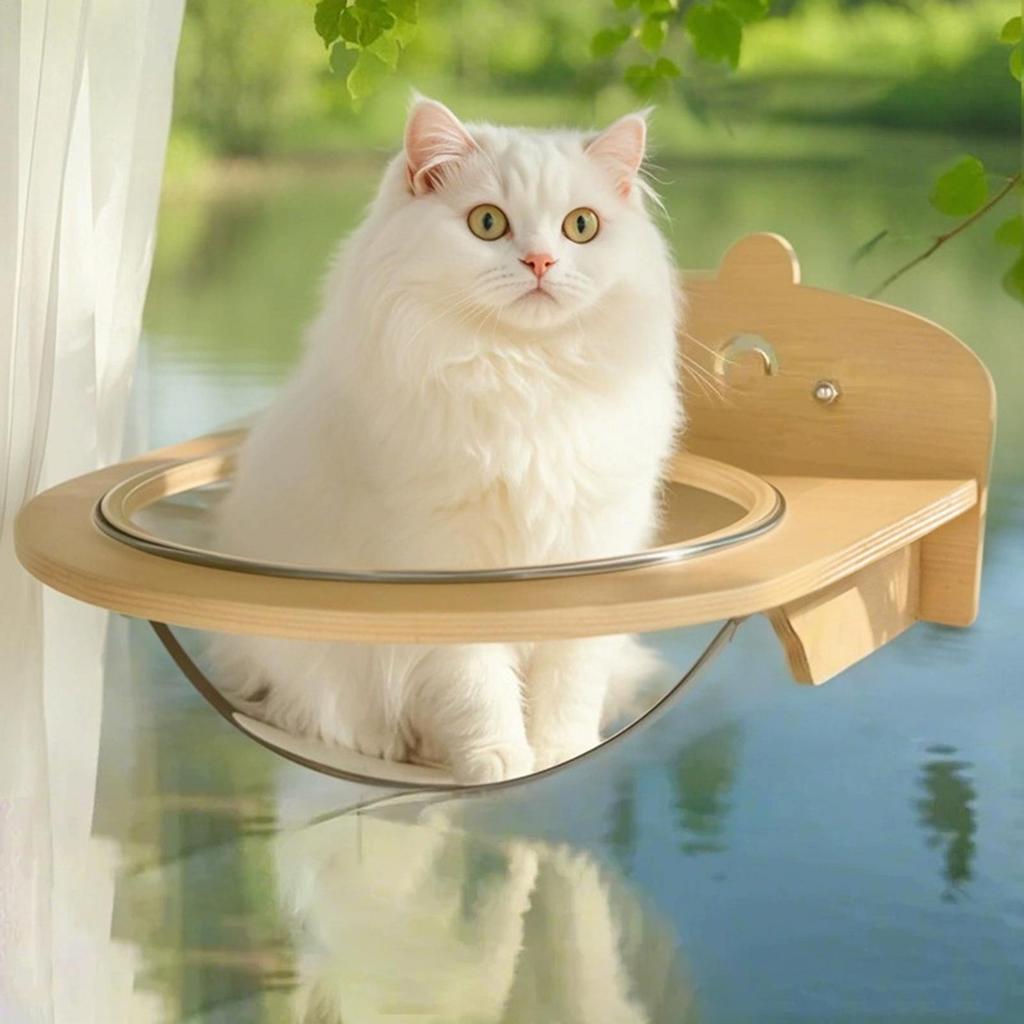 Cat Hammock Window Indoor Window Cat Seat Hammock With Suction Cups Cordless Pet Kitten Resting Overlooking Climbing Sunbathing
