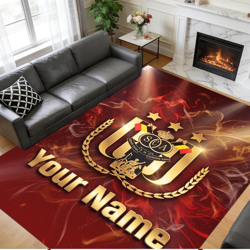 Crystal Velvet Rug Custom Name Text, Soft Non Slip Floor Mat Home DecorAnderlecht FC