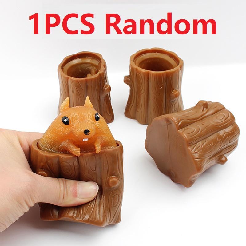 

Novelty Funny Desktop Decoration Pinch Ball Squirrel Cup Decompression Retractable Toy Pinch Not Bad Squeeze Cup Pen Holder Toys
