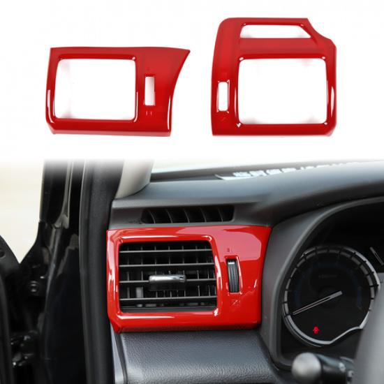 2x Car Dashboard Side Air Conditioner Vent Cover Trim Frame For 4Runner 10+ Red