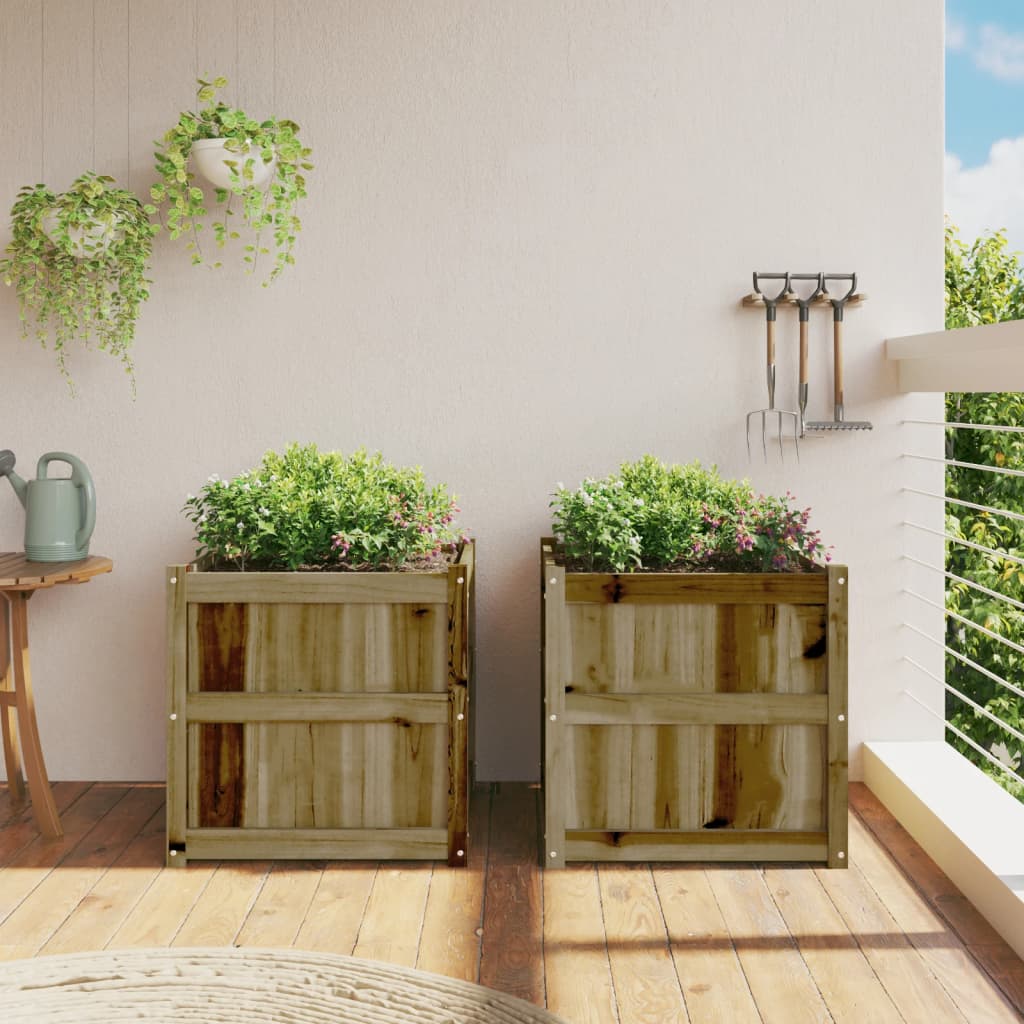 Vidaxl Garden Planters, 2 Pcs., Impregnated Pine Wood