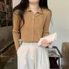 Women's Ribbed Knit Polo Sweater
