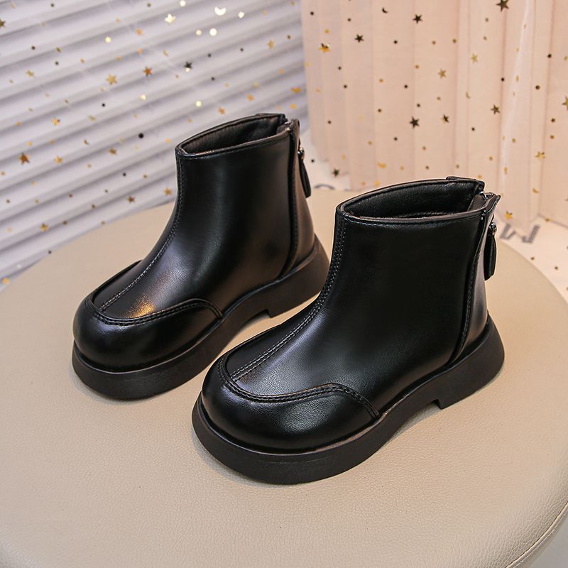 Children's Martin Boots Girls Boots 2025 New Children's Boots Baby Leather Boots Boys Autumn Round Head Leather Boots