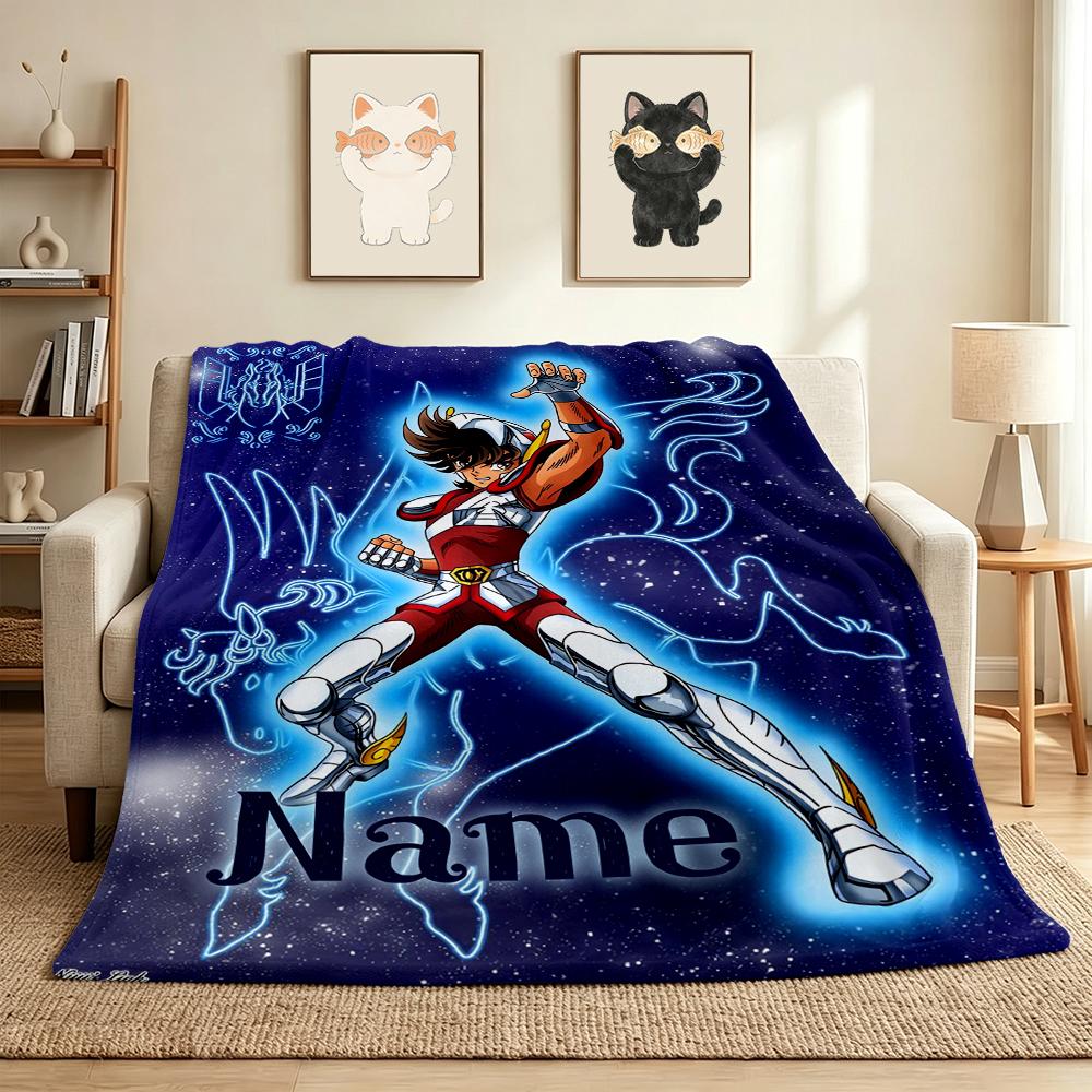 Custom Name Cosmic Warrior Flannel Blanket Throw Blanket Soft Warm Sofa Bed Decor Unique Gift