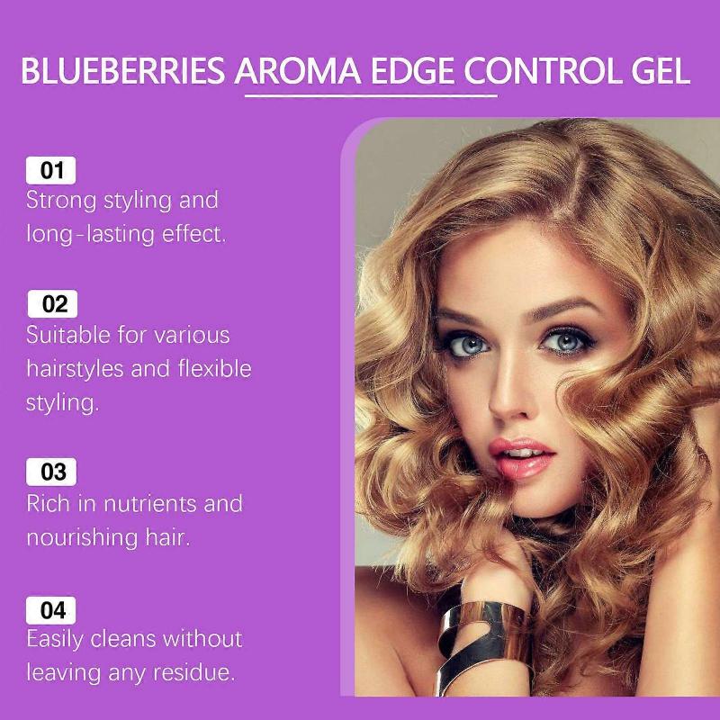 Hoegoa Purple Acai Berry Hair-Styling Gel Bangs Broken Hair Natural Shaping Long-Lasting Soft Manic Gel