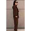 Women's 2Pcs Casual Tracksuit Long Sleeve Button Jacket Elastic Waist Jogger Pants Loose Fit Loungewear Set