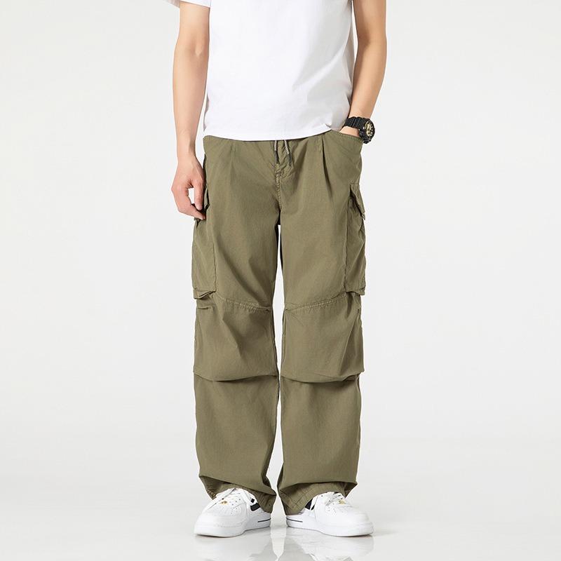 Overalls men's summer new loose casual men's trousers trendy brand men's high-end men's straight-leg pants
