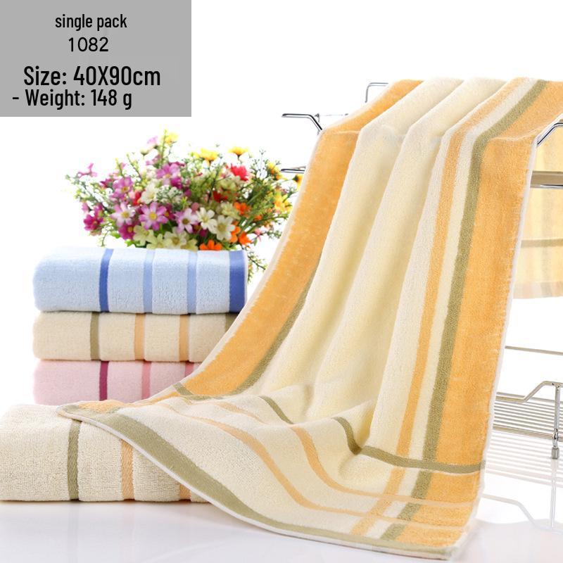 Besticktes Baumwollhandtuch 40×90 für Bad, Sport & Fitness – Langes, Schweißabsorbierendes Streifendesign