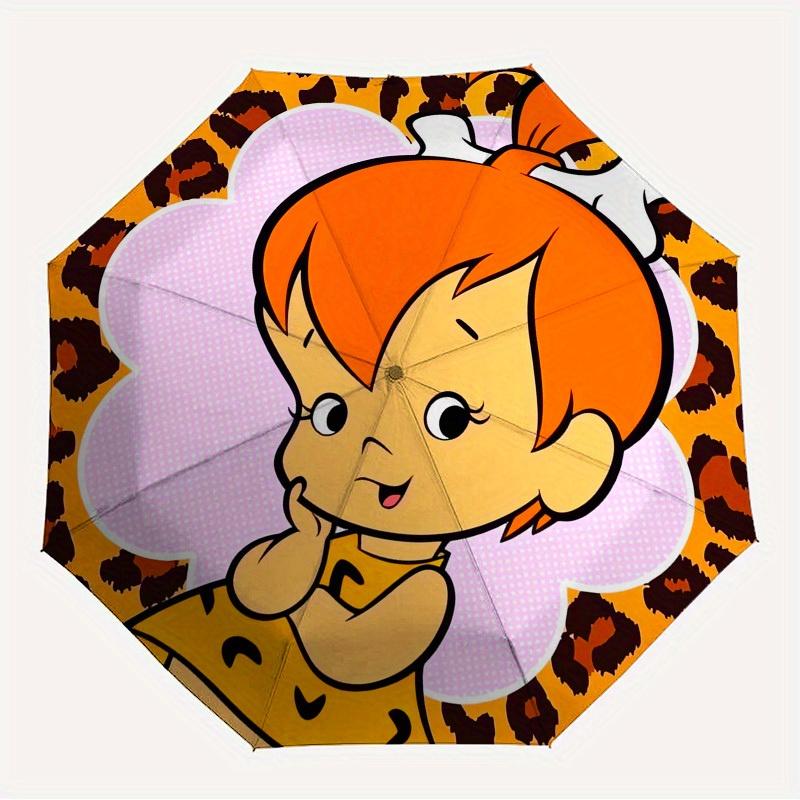 

1pc Flintstones, Pebbles Themed High-quality Umbrella,Automatic Opening and Closing Umbrella,Multi-functional Umbrella G0811124