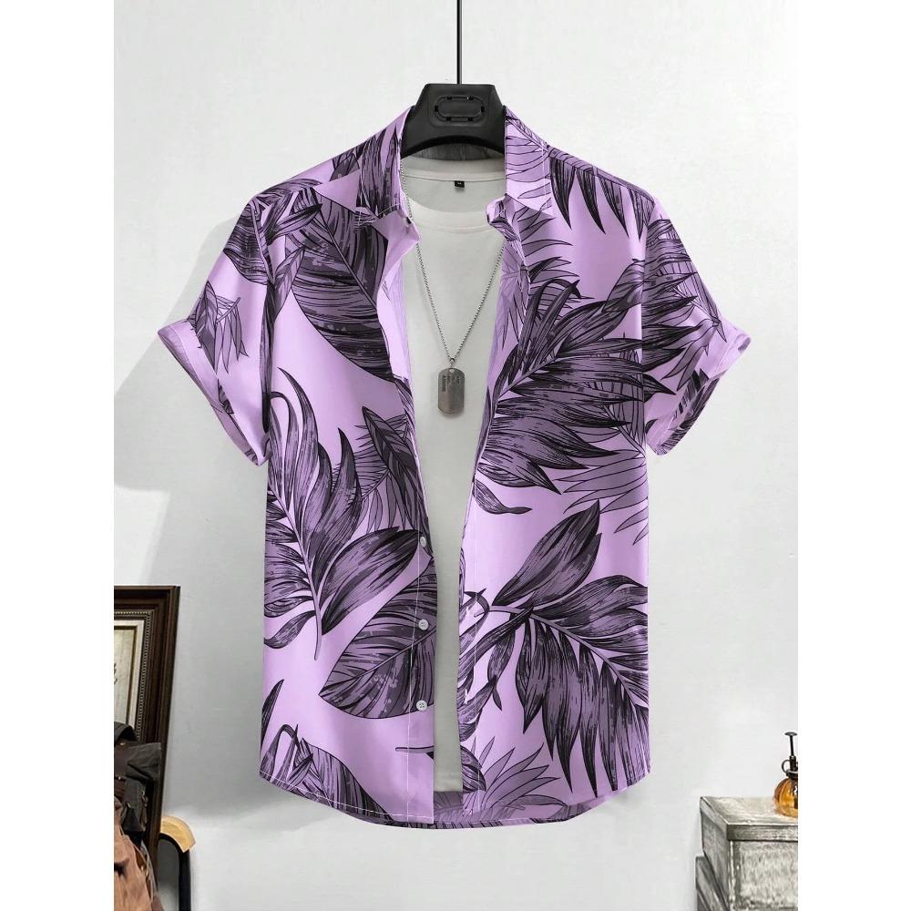 

Рубашки Leaf Tropical Men s Resort Hawaiian 3D Print Shirts Outdoor Vacation Beach Summer Turndown Short Sleeve Spandex Hawaii Shirts 3XL