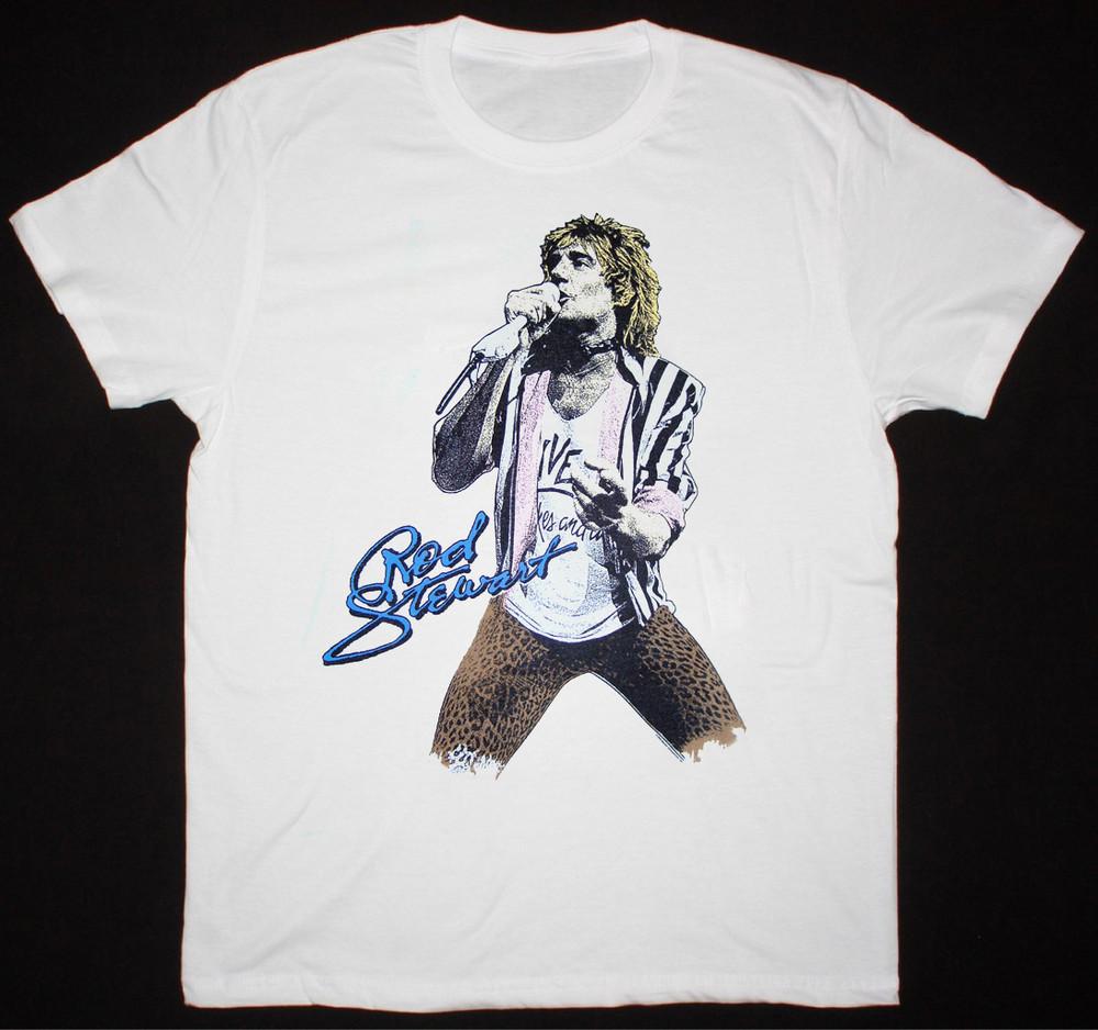 Rod Stewart Live In Concert Cotton White All Size Men Women Shirt Unisex T-Shirt XL