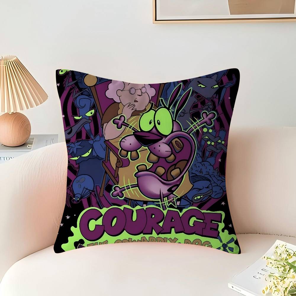 Anime C-Courage The C-Cowardly Dog Stitch Lucky Dragon Pillow Cover Sofa Cushion Cover Home Room Decoration Children Gift