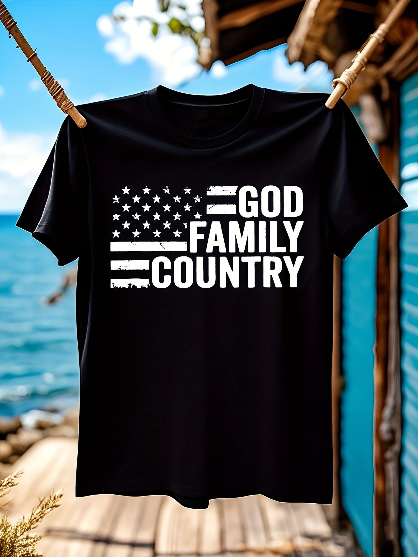 Patriotic American Flag Tshirt - GOD FAMILY COUNTRY Bold ... XXXL
