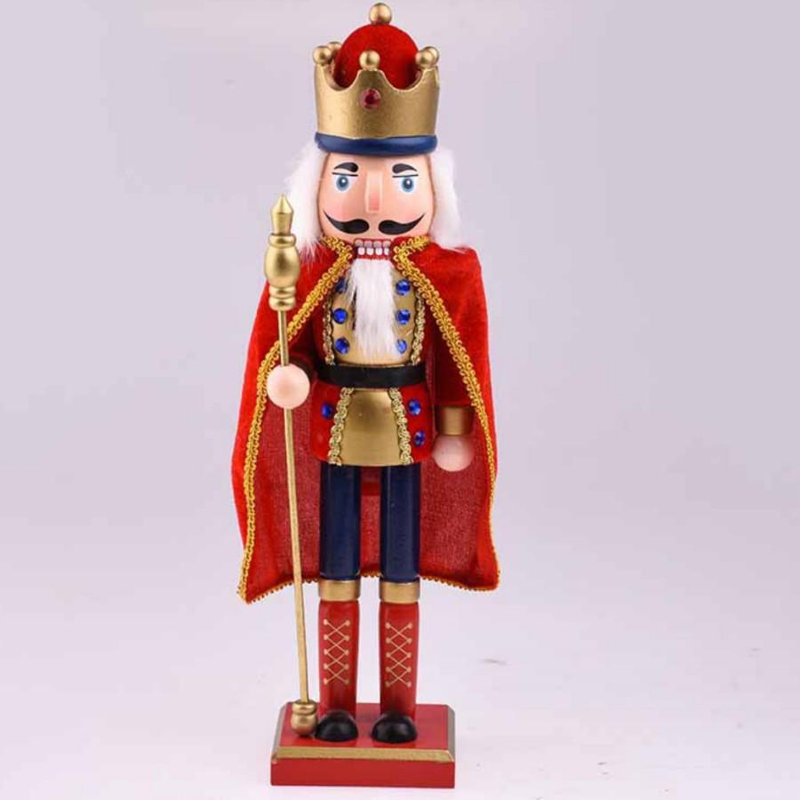 30CM Wooden Nutcracker Ornament for Christmas - Creative Home Decor