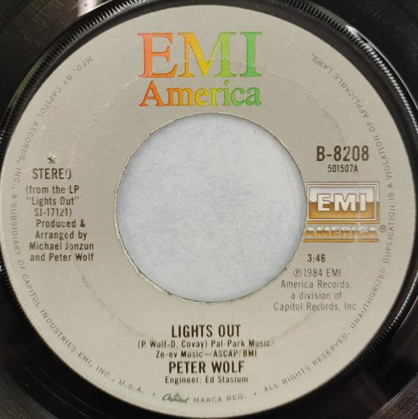 

7inch Record PETER WOLF - Lights Out B8208 EMI America 1984 US Rock Used
