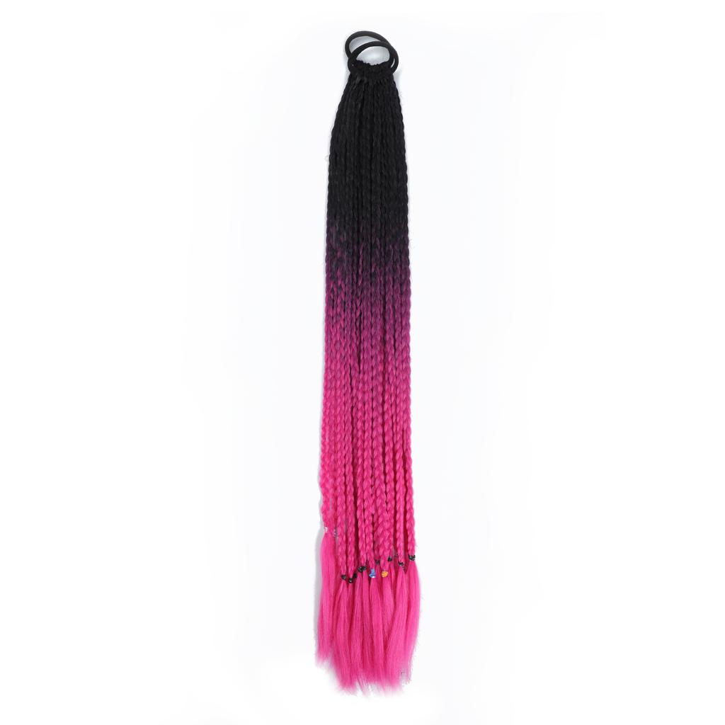 Colorful Braid Hair Extensions Rubber Bands Rainbow Braid Synthetic Wigs  Accessories Women Girls Party Cosplay Festive Dress Up