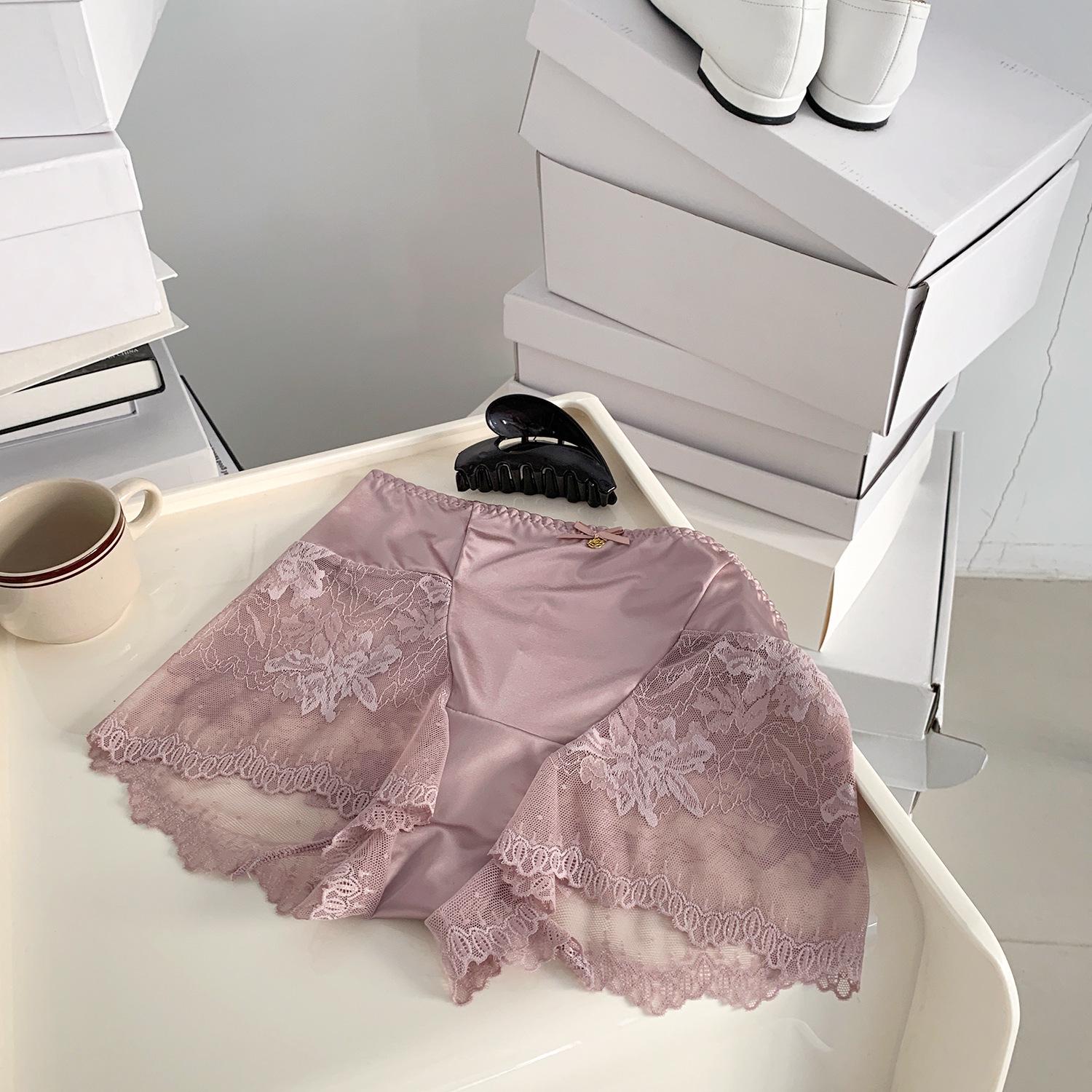 

Женские трусы-боксеры с высокой талией и кружевной отделкой — элегантные, эластичные и удобные XL (121-150 lbs) мальвовый