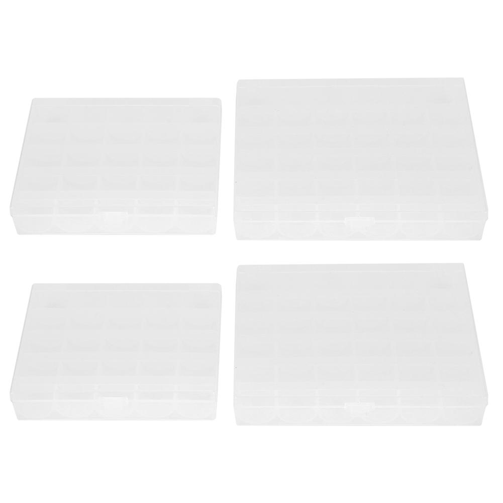 4pcs Sewing Bobbins Storage Box 25 36 Grids Transparent Plastic Spools Case Home Sewing Accessories