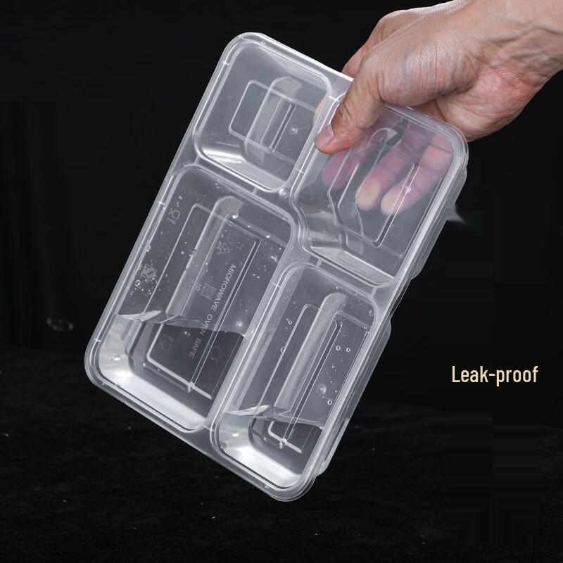 Disposable 5-Compartment Meal Prep Containers with Lids
