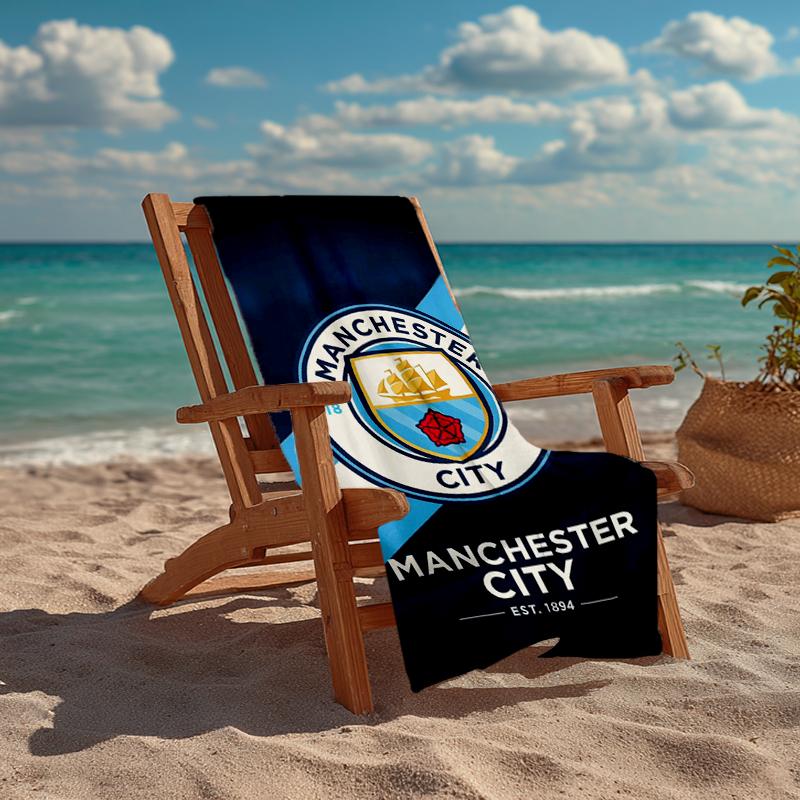 Ultra-Soft Beach Towel with Manchester City Theme,Ideal for Pool - Camping, Diving - Perfect Travel Essential, Vibrant Beach Towel.