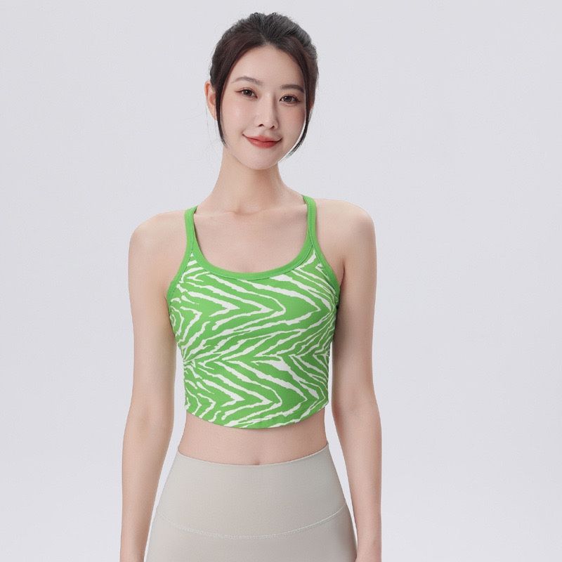 

Спортивный фитнес йога жилет с нагрудными вкладышами для тренировок, бега, средней и высокой поддержки, красивая спина, комфортное ощущение обнаженности, противоударное йога белье Green S