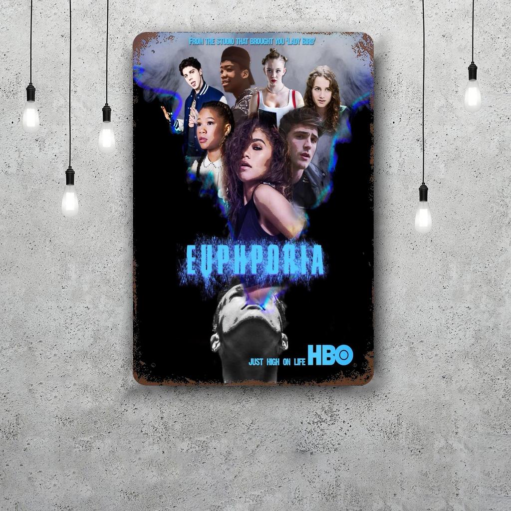 euphoria TV drama Decor Poster Vintage Tin Sign Metal Sign Decorative Plaque for Pub Bar Man Cave Club Wall Decoration
