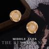 Medieval Pearl Stud Earrings Geometric Thread French Design Sense Earrings Literary Retro Premium Earrings